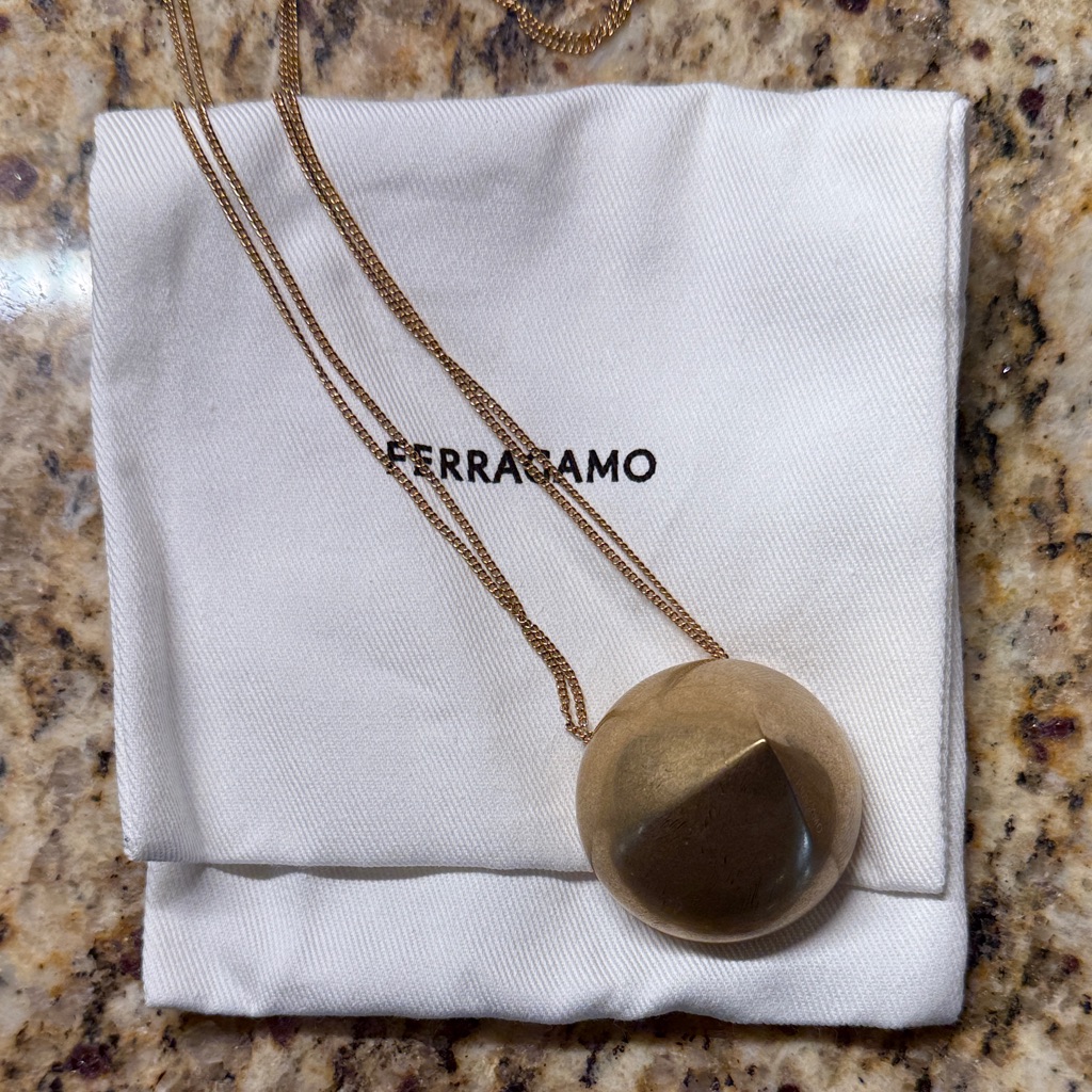 Salvatore Ferragamo Circular Gold Necklace 345$